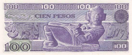 Mexiko p.74c VL 100 Pesos 1982